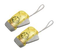 ISTOVO 2X 3 LEDs Dynamo Wind Up Lampe de Poche Pressage A la Main Manivelle Caoutchouc Naturel Lampe de Poche sans Piles