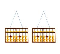 ISTOVO 2X 7 Colonne Non-Glissement Pendaison En Bois Boulier Chinois Soroban Outil EDucatif Calculatrice Mathématique pour ETudiant Professeur