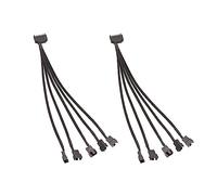 ISTOVO 2X Câble Adaptateur de Ventilateur 15 Broches vers 5 vers 3 Broches / 4 Broches PMW Câble Adaptateur de Puissance pour Ventilateur, Refroidissement Câble Séparateur en Y
