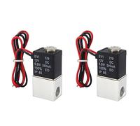 ISTOVO 2X DC12V ÉLectrovanne1/4 Pouce 2 Façons Normalement Fermé Direct-Acting Vannes Pneumatiques pour L'Eau Air Gaz
