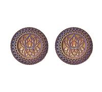 ISTOVO 2X Fleur de Mandala-Art Mur, Tenture Murale en Métal Flower Mandala pour La Décoration de La Chambre Art Mural Bohème (A)