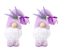 ISTOVO 2X Gnomes Suédois Lavande Décoration pour Violet Pastel Été Plateau à Plusieurs Niveaux en Peluche Décor Nordique