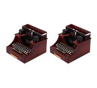 ISTOVO 2X Home Boîte À Musique RÉTro Vintage pour Machine À ÉCrire pour la DÉCoration de Bureau Bureau MÉCanique