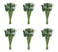 ISTOVO 300Pcs Tiges de Fleurs de Rose Artificielles Faux pour Bouquet Fait Main DIY Décoration de Maison de Mariage de Veine de Feuille de Fleur