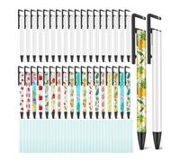ISTOVO 36 Stylos de Sublimation Vierges avec Film Rétractable, Stylo de Transfert de Chaleur, pour Bricolage, Fournitures Scolaires, de Bureau, Papeterie