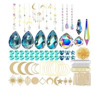 ISTOVO 370 Pièces Kits de Mobiles en Cristal Suspendus Lustres en Cristaux Pièces pour Prismes Faiseur d'arc-en-Ciel Pendentifs DIY Attrape-Soleil Perles, Facile à Utiliser