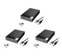 ISTOVO 3Ensemble Boîtier pour Disque Dur 3,5 Pouces vers USB 3.0 - Boîtier pour Disque Dur Externe, Transfert de Données, pour Disque Dur pour PC et Ordinateur Portable Prise UE