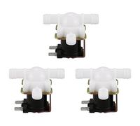 ISTOVO 3X 3/8 Pouces 12VDC Tuyau Barb ÉLectrovanne ÉLectrique Corps en Plastique 12-Volts DC pour Robinets Automatiques Fontaines à Boire- Pression, Blanc et Noir