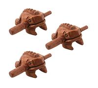 ISTOVO 3X Sculpte Coassement Percussion Musicale en Bois, Grenouille de Bois Saine, Jouet de Bloc de Tonalite