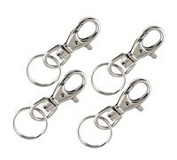 ISTOVO 4 x Mousqueton/Porte-Clés en Métal Couleur Argentee