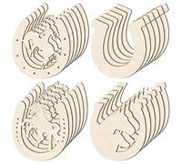 ISTOVO 48 PièCes DéCoupes en Bois en Forme de Fer à Cheval pour L'Artisanat Fers à Cheval en Bois Non Petites DéCorations de FêTe de Cowboy