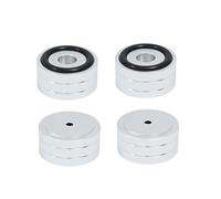 ISTOVO 4pcs Amortisseur de Pied Absorbant Les Coussinets D'Alliage en Aluminium Tampons D'Absorption des Chocs pour Les Haut-Parleurs CD Amplificateur Argent