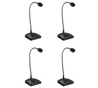 ISTOVO 4X Microphone de Conférence Filaire Qr-501, Microphone à Condensateur de Microphone D'Enregistrement à Col de Cygne de Réunion de Bureau