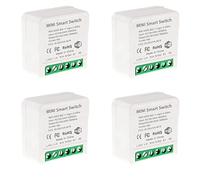 ISTOVO 4X Mini Commutateur de Relais WiFi Intelligent, Module de Commutateur de LumièRe de Minuterie Bricolage Smart Life/Application Tuya, TéLéCommande Sans Fil