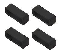 ISTOVO 4X Montre-Bracelet en Caoutchouc Noir Etrier de Maintien Boutonne 22mm