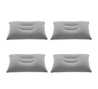 ISTOVO 4X Pliage Portable en Plein Air Oreiller Gonflable d'air Coussin de Flocage Double Face pour Un Avion de Voyage Chaud Mondial Gris Clair