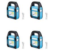 ISTOVO 4X Solaire USB Rechargeable COB LED Lanterne Camping, Charge pour L'Appareil, Lampe Poche étanche à l'eau Lumière