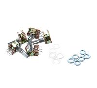 ISTOVO 5 pieces B50K 50K ohms 6 Goupilles Arbre Rotatif Lineaire Potentiometres de Doubles Coniques