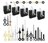 ISTOVO 5 PièCes SéRies MéCanisme de Mouvement D'Horloge PièCes Silence Quartz Bricolage Horloge Murale avec 7 Paires DifféRentes Kit de Remplacement D'Aiguilles D'Horloge