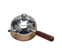 ISTOVO 500 ML PoignéE Induction Turc Samll Café Lait Thé Pot 304 en Acier Inoxydable ExtéRieur ChaudièRe Une Eau Boisson Verres Gaz Argent