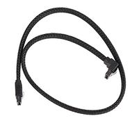 ISTOVO 50CM 3.0 III SATA3 Cable de donnees a 7 Broches SSD a Angle Droit 6Gb / s Cordon de donnees pour Disque Dur avec Gaine en Nylon (Noir)