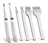 ISTOVO 6 PièCes SéRies 1/2/4/6 Broches DIY Diamant LaçAge Couture Ciseau Ensemble Bord en Cuir Skiving Outil Artisanat, Aciers Blancs Qualité Industrielle en Cuir Kits D'Artisanat (4 Mm)