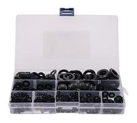 ISTOVO 600 Pcs Noir Nylon Rondelle Plate Assortiment Kit pour M2 M2.5 M3 M5 M6 M8 M10 Rondelle de RéParation Plaine Rondelle Meubles Joint Kit