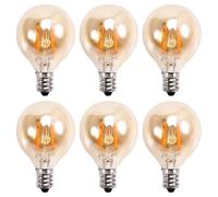 ISTOVO 6pcs Ampoule LED G40 de Remplacement 1,5 W 220V Globe Rétro Doré Ampoule Dimmable pour Guirlandes Lumineuses Intérieures/Extérieures à Base E12