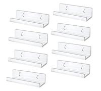 ISTOVO 8 Pack Clear Vinyl Record Shelf Wall Mount Acrylique Album Record Holder Display Vinyl Record Shelf Stand