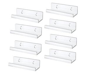 ISTOVO 8 Pack Clear Vinyl Record Shelf Wall Mount Acrylique Album Record Holder Display Vinyl Record Shelf Stand