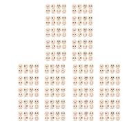 ISTOVO 8 Styles de Perles en Bois avec 20 Mm, Perles en Bois avec Souriant, Perles en Bois Naturel Rondes avec Trou, Lot de 240