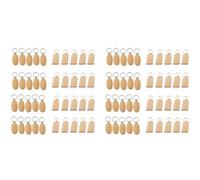 ISTOVO 80 Pièces Séries Porte-Clés en Bois Blanc DIY Porte-Clés en Bois Porte-Clés Cadeaux, 40 Pièces Séries Ovales et 40 Pièces Séries Carré