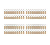 ISTOVO 80 Pièces Séries Porte-Clés en Bois Vierge en Bois Bricolage Porte-Clés en Bois Porte-Clés Anti-Perdu Bois Accessoires Cadeau