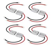 ISTOVO 8x Kit de Connecteur 50A Prise Câbles de Batterie de Calibre 8 de 30 cm Connecteurs Rapides Étanches pour Lifepo4