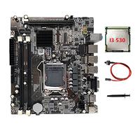 ISTOVO Accessoires Pour Carte Mère H55 LGA1156 Prend En Charge Processeurs Série I3 530 I5 760 Mémoire DDR3 + Processeur I3 530 + Commutateur Câble + Graisse Thermique