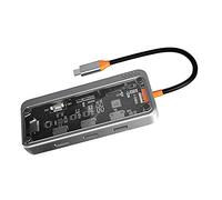 ISTOVO Adaptateur de concentrateur USB C 10 en 1,Stations d'accueil USB C vers ordinateur portable à deux moniteurs,Ports USB3.0 2.0,Chargement PD 100 W,RJ45,Audio