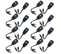 ISTOVO Balun Vidéo Passif HD-CVI/TVI/AHD avec Connecteur d'alimentation et éMetteur de DonnéEs RJ45 CAT5 8 Paire