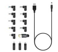 ISTOVO Câble d'alimentation USB vers DC Câble de Charge Universel USB vers Prise CC Cordon d'alimentation avec 13 Adaptateurs de Connecteurs Interchangeables