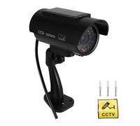 ISTOVO Caméra Solaire de Simulation de Surveillance Extérieure, Fausse Caméra Factice avec Lumière LED Noire