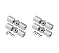 ISTOVO Connecteur D'Angle de Tringle à Rideau 4 Pièces, Connecteur D'Angle de Tringle à Rideau Réglable pour Tringles à Rideaux de Baie Vitrée de 1 Pouce (Argent)