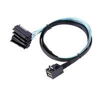 ISTOVO Connecteurs de Câble Mini SAS HD 12G SFF8643 vers 4 SAS 29 Broches SFF8482 avec Contrôleur de Connecteur d'alimentation SATA 15 Broches