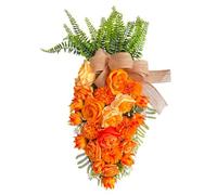 ISTOVO Couronnes de Pâques Artificielles, Couronne de Ferme avec Nœud en Feuilles, pour Porte D'Entrée, pour Intérieur