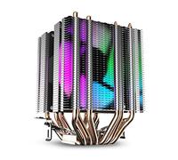 ISTOVO Dissipateur Thermique de Tour de Refroidissement de Caloduc 6 de Refroidisseur d'air de CPU avec des Ventilateurs MenéS par Arc-en-Ciel de 90Mm pour 775/1150/1155/1156/1366