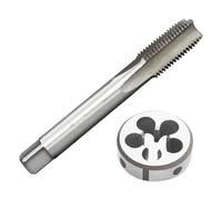 ISTOVO Ensemble de Tarauds et Filières Métriques, Ensemble de Tarauds et Filières pour Machines, Taraud à Filetage en Acier et Filière à Filetage Rond, Comme Illustré