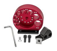 ISTOVO Gabarit de Fabrication de Tourillon Réglable pour Perceuse 8mm-20mm avec Lames en Carbure Outil Auxiliaire de Tournage Électrique en Bois pour Perceuse Milling Dowel Noir et Rouge