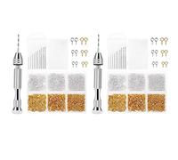 ISTOVO Kit D'Outils En Résine avec 2 Pcs Broche ÉTau Foret à Main 20 Pcs Forets et 800 Pcs Vis Broches à Oeil pour DIY Porte-Clés Pendentif Fabrication