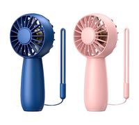 ISTOVO Lot de 2 Ventilateurs Portables Mini Ventilateur Rechargeable Ventilateur Personnel Portable avec Ventilateur à 3 Vitesses pour, Le Bureau, Les Voyages