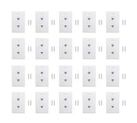 ISTOVO Lot de 20 Plaque Murale Ethernet 2 Ports, Prise Murale Cat6 à RJ45 Coupleur Prise Murale, Blanc