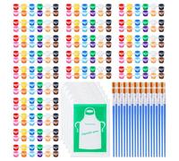ISTOVO Lot de 20 Pots de Peinture Acrylique 12 Couleurs Gouache Aquarelle Peinture Artisanale Conteneur Bande de Rangement Maison Salle de Classe Fête Faveurs