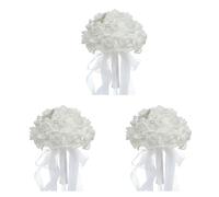 ISTOVO Lot de 3 bouquets de mariée artificielles en mousse pour mariage, bouquet de demoiselle d'honneur, tenant des fleurs